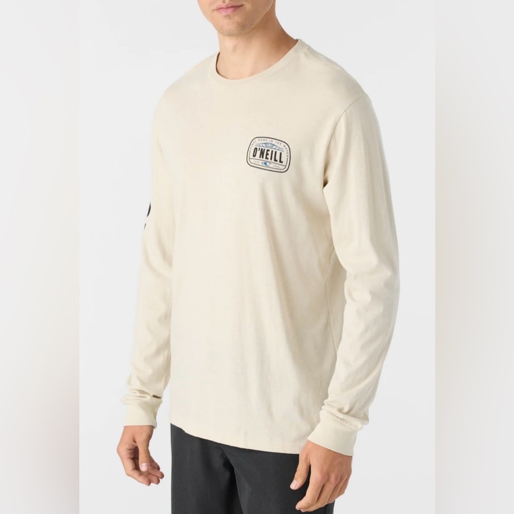 O’Neill EVENTIDE STANDARD FIT LONG SLEEVE TEE - Men’s LT KHAKI Size Small - Picture 2 of 9